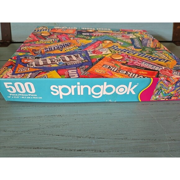 Springbok's 500 Piece Jigsaw Puzzle SWEET TOOTH Candy Bars M&M Reeses Complete - Picture 3 of 6